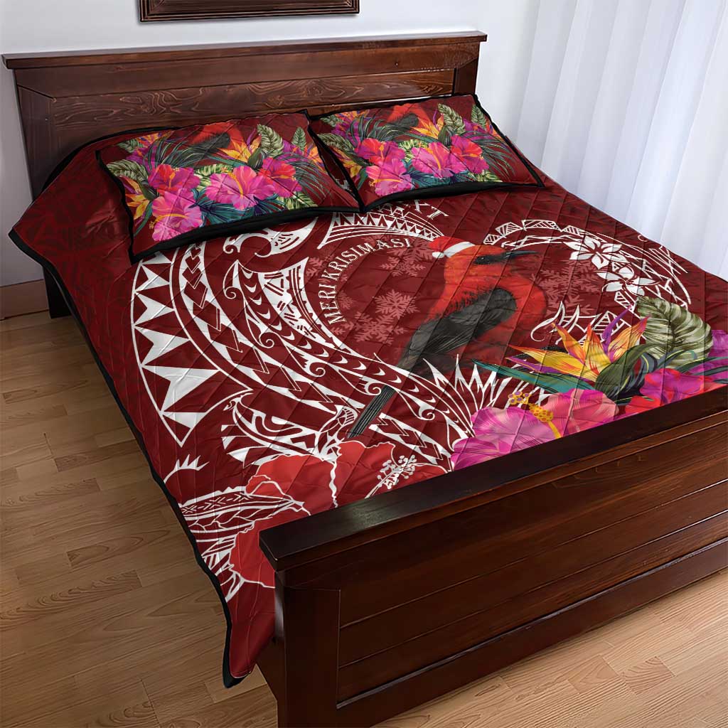 Personalized Samoa Meri Krisimasi Quilt Bed Set Segasegamau'u Mix Siapo LT7 - Polynesian Pride