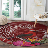 Personalized Samoa Meri Krisimasi Round Carpet Segasegamau'u Mix Siapo LT7 - Polynesian Pride