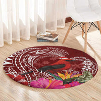 Personalized Samoa Meri Krisimasi Round Carpet Segasegamau'u Mix Siapo LT7 - Polynesian Pride