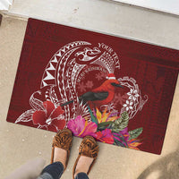 Personalized Samoa Meri Krisimasi Rubber Doormat Segasegamau'u Mix Siapo LT7 - Polynesian Pride