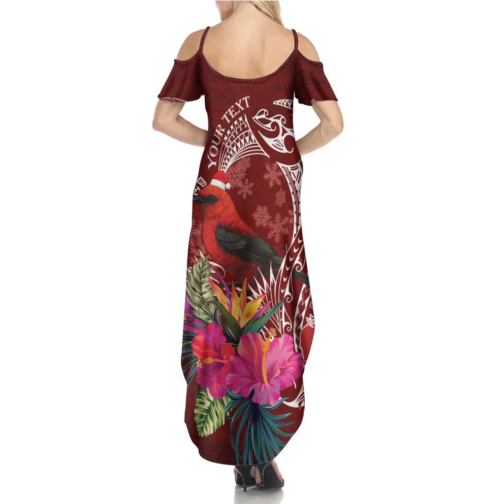 Personalized Samoa Meri Krisimasi Summer Maxi Dress Segasegamau'u Mix Siapo LT7 - Polynesian Pride