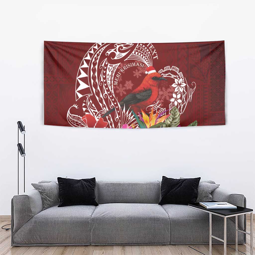 Personalized Samoa Meri Krisimasi Tapestry Segasegamau'u Mix Siapo LT7 - Polynesian Pride