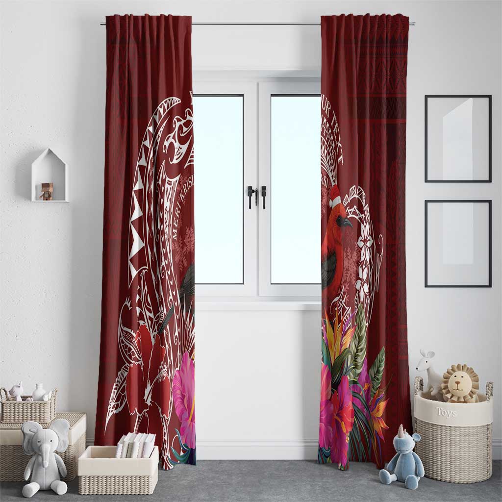 Personalized Samoa Meri Krisimasi Window Curtain Segasegamau'u Mix Siapo LT7 - Polynesian Pride