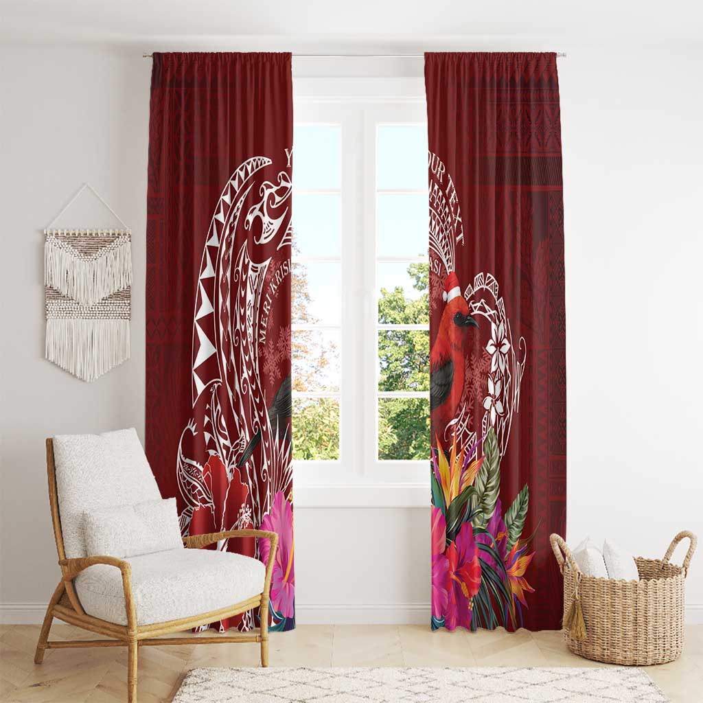 Personalized Samoa Meri Krisimasi Window Curtain Segasegamau'u Mix Siapo LT7 - Polynesian Pride
