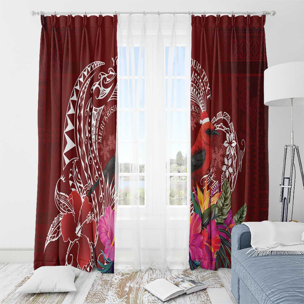 Personalized Samoa Meri Krisimasi Window Curtain Segasegamau'u Mix Siapo LT7 - Polynesian Pride
