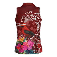 Personalized Samoa Meri Krisimasi Women Sleeveless Polo Shirt Segasegamau'u Mix Siapo LT7 - Polynesian Pride