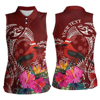 Personalized Samoa Meri Krisimasi Women Sleeveless Polo Shirt Segasegamau'u Mix Siapo LT7 - Polynesian Pride
