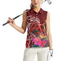 Personalized Samoa Meri Krisimasi Women Sleeveless Polo Shirt Segasegamau'u Mix Siapo LT7 - Polynesian Pride