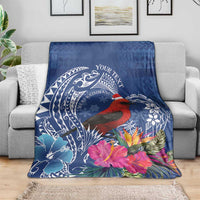 Personalized Samoa Christmas Blanket Cardinal Honeyeater Mix Siapo LT7 - Polynesian Pride