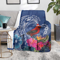 Personalized Samoa Christmas Blanket Cardinal Honeyeater Mix Siapo LT7 - Polynesian Pride