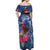 Personalized Samoa Christmas Off Shoulder Maxi Dress Cardinal Honeyeater Mix Siapo