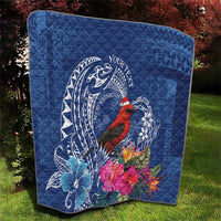 Personalized Samoa Christmas Quilt Cardinal Honeyeater Mix Siapo LT7 - Polynesian Pride