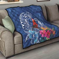 Personalized Samoa Christmas Quilt Cardinal Honeyeater Mix Siapo LT7 - Polynesian Pride