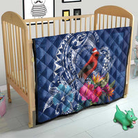 Personalized Samoa Christmas Quilt Cardinal Honeyeater Mix Siapo LT7 - Polynesian Pride