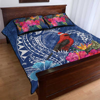 Personalized Samoa Christmas Quilt Bed Set Cardinal Honeyeater Mix Siapo LT7 - Polynesian Pride