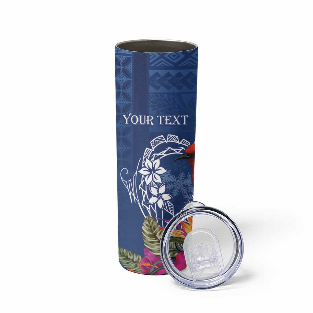 Personalized Samoa Christmas Skinny Tumbler Cardinal Honeyeater Mix Siapo