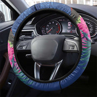 Samoa Christmas Steering Wheel Cover Cardinal Honeyeater Mix Siapo LT7 - Polynesian Pride