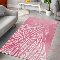 Breast Cancer Awareness Maori Area Rug Kia Kaha Kia Maia Kia Manawanui - Polynesian Pride
