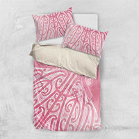 Breast Cancer Awareness Maori Bedding Set Kia Kaha Kia Maia Kia Manawanui - Polynesian Pride