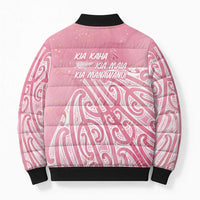 Breast Cancer Awareness Maori Bomber Puffer Jacket Kia Kaha Kia Maia Kia Manawanui - Polynesian Pride