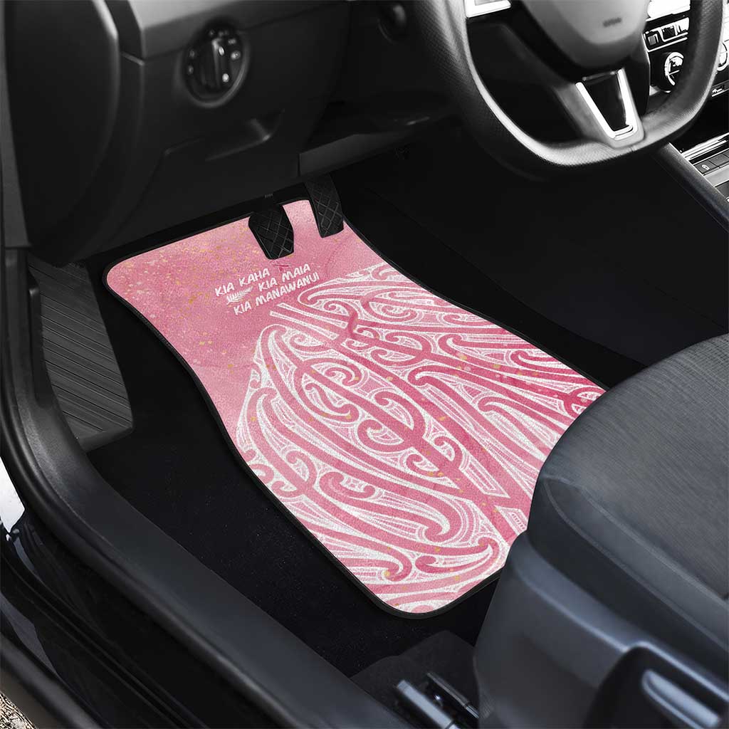 Breast Cancer Awareness Maori Car Mats Kia Kaha Kia Maia Kia Manawanui - Polynesian Pride