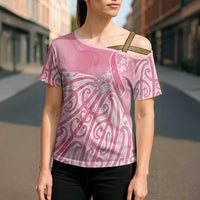Breast Cancer Awareness Maori Cross Shoulder Shirt Kia Kaha Kia Maia Kia Manawanui - Polynesian Pride