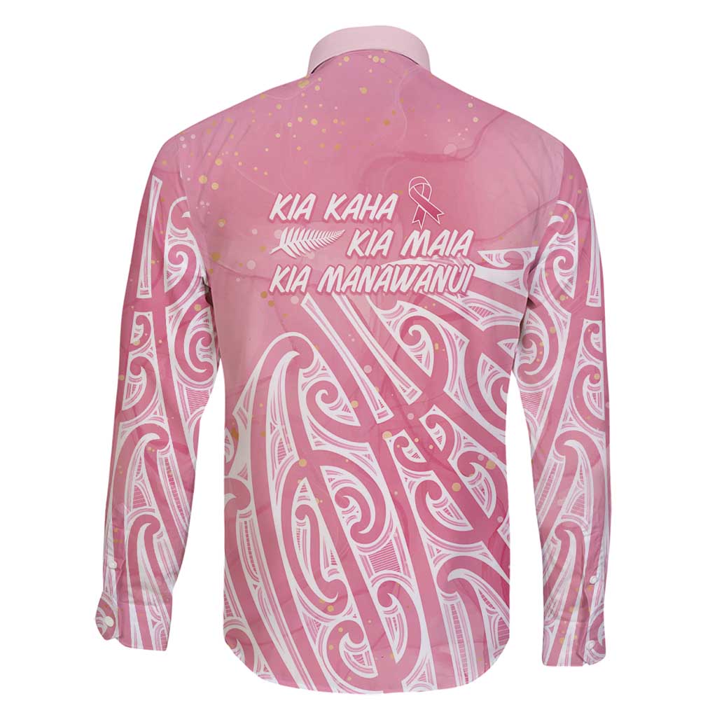 Breast Cancer Awareness Maori Family Matching Off Shoulder Short Dress and Hawaiian Shirt Kia Kaha Kia Maia Kia Manawanui - Polynesian Pride