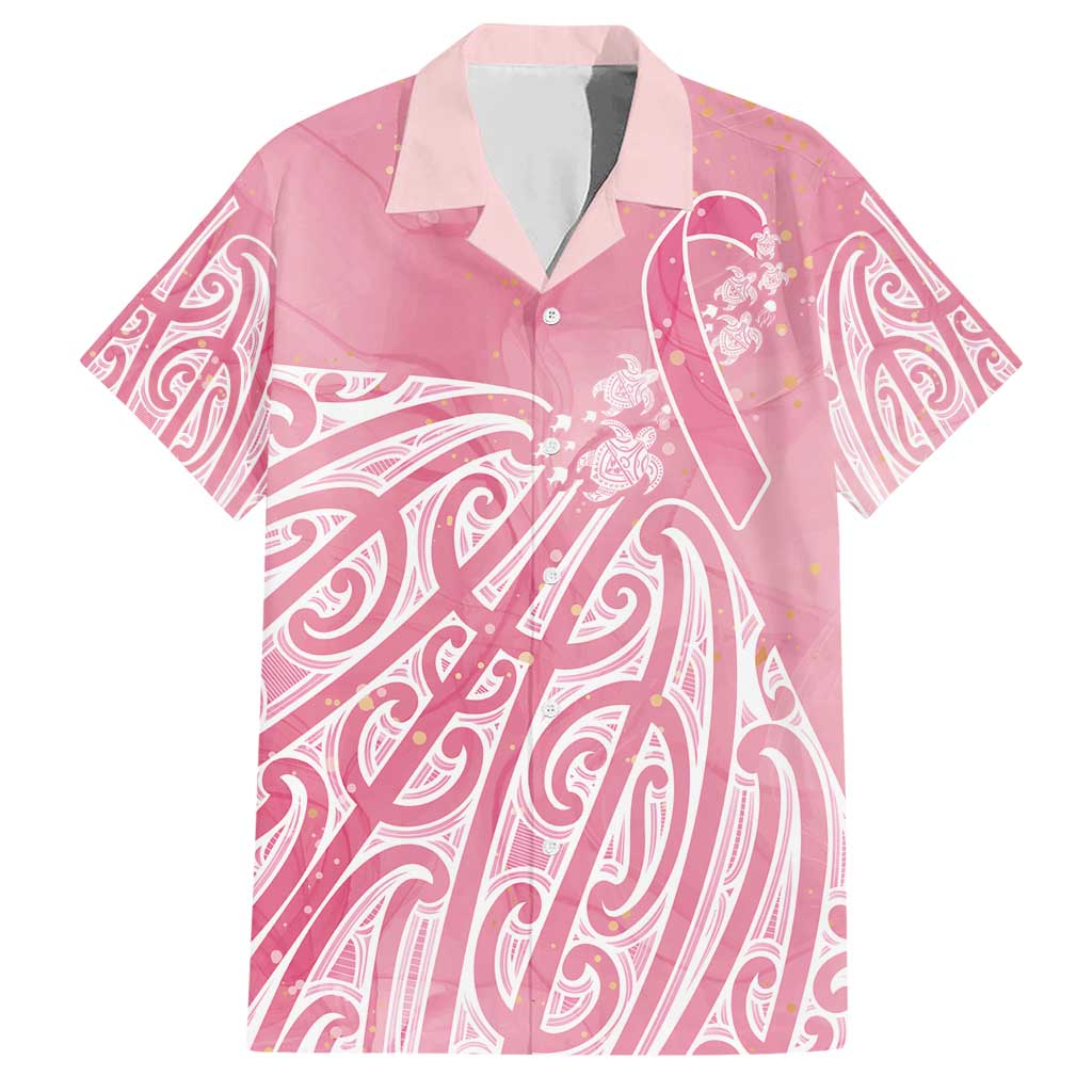 Breast Cancer Awareness Maori Family Matching Short Sleeve Bodycon Dress and Hawaiian Shirt Kia Kaha Kia Maia Kia Manawanui - Polynesian Pride