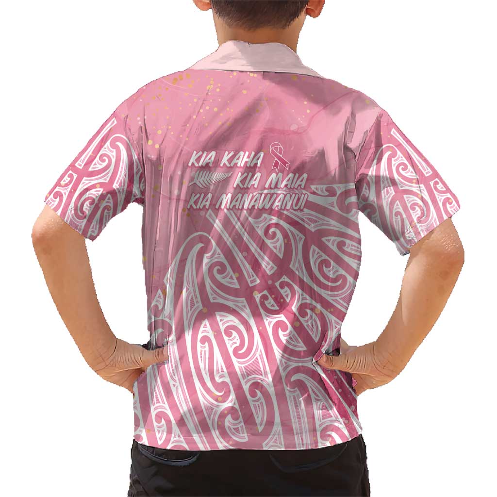 Breast Cancer Awareness Maori Hawaiian Shirt Kia Kaha Kia Maia Kia Manawanui - Polynesian Pride