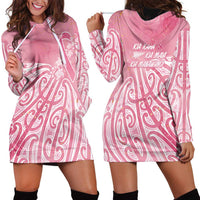 Breast Cancer Awareness Maori Hoodie Dress Kia Kaha Kia Maia Kia Manawanui - Polynesian Pride