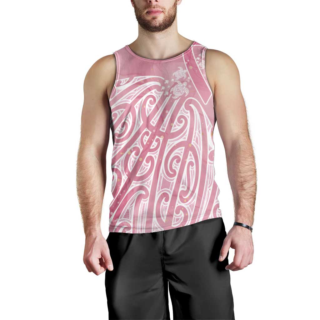 Breast Cancer Awareness Maori Men Tank Top Kia Kaha Kia Maia Kia Manawanui - Polynesian Pride