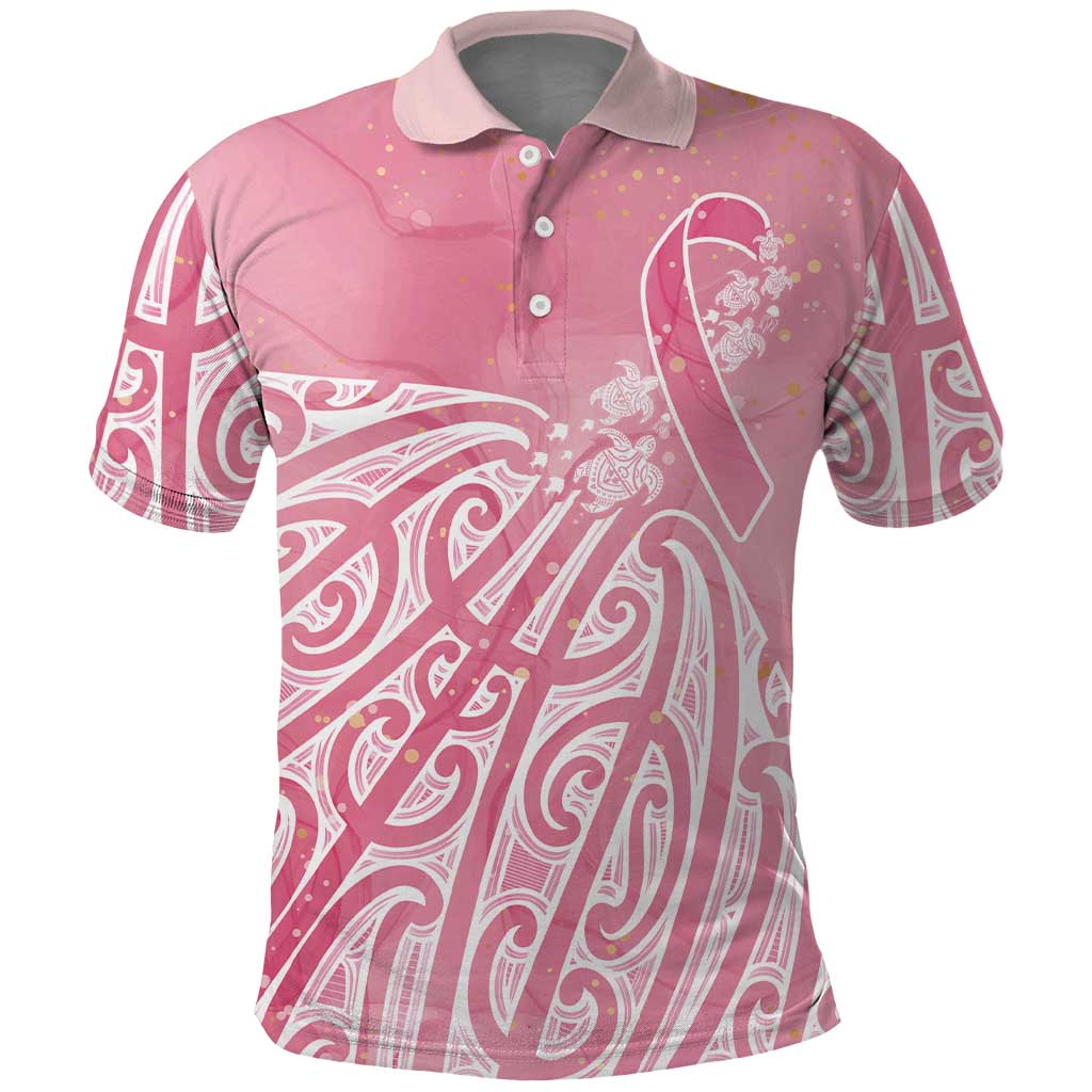 Breast Cancer Awareness Maori Polo Shirt Kia Kaha Kia Maia Kia Manawanui - Polynesian Pride