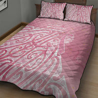 Breast Cancer Awareness Maori Quilt Bed Set Kia Kaha Kia Maia Kia Manawanui - Polynesian Pride