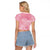 Breast Cancer Awareness Maori Raglan Cropped T Shirt Kia Kaha Kia Maia Kia Manawanui - Polynesian Pride