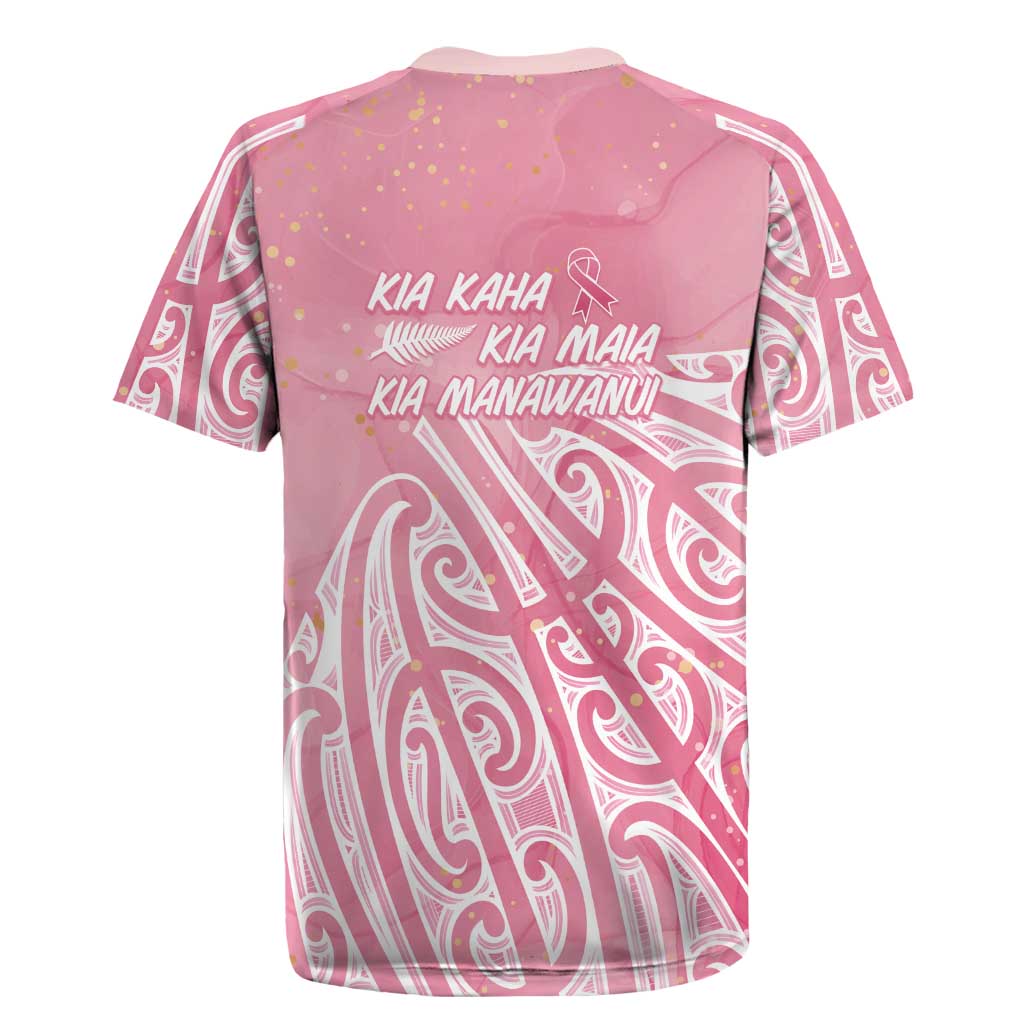 Breast Cancer Awareness Maori Rugby Jersey Kia Kaha Kia Maia Kia Manawanui - Polynesian Pride