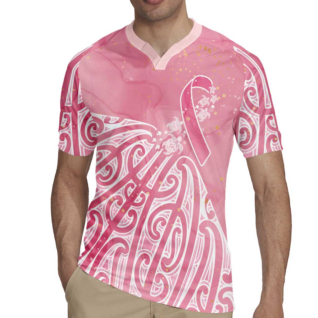 Breast Cancer Awareness Maori Rugby Jersey Kia Kaha Kia Maia Kia Manawanui - Polynesian Pride