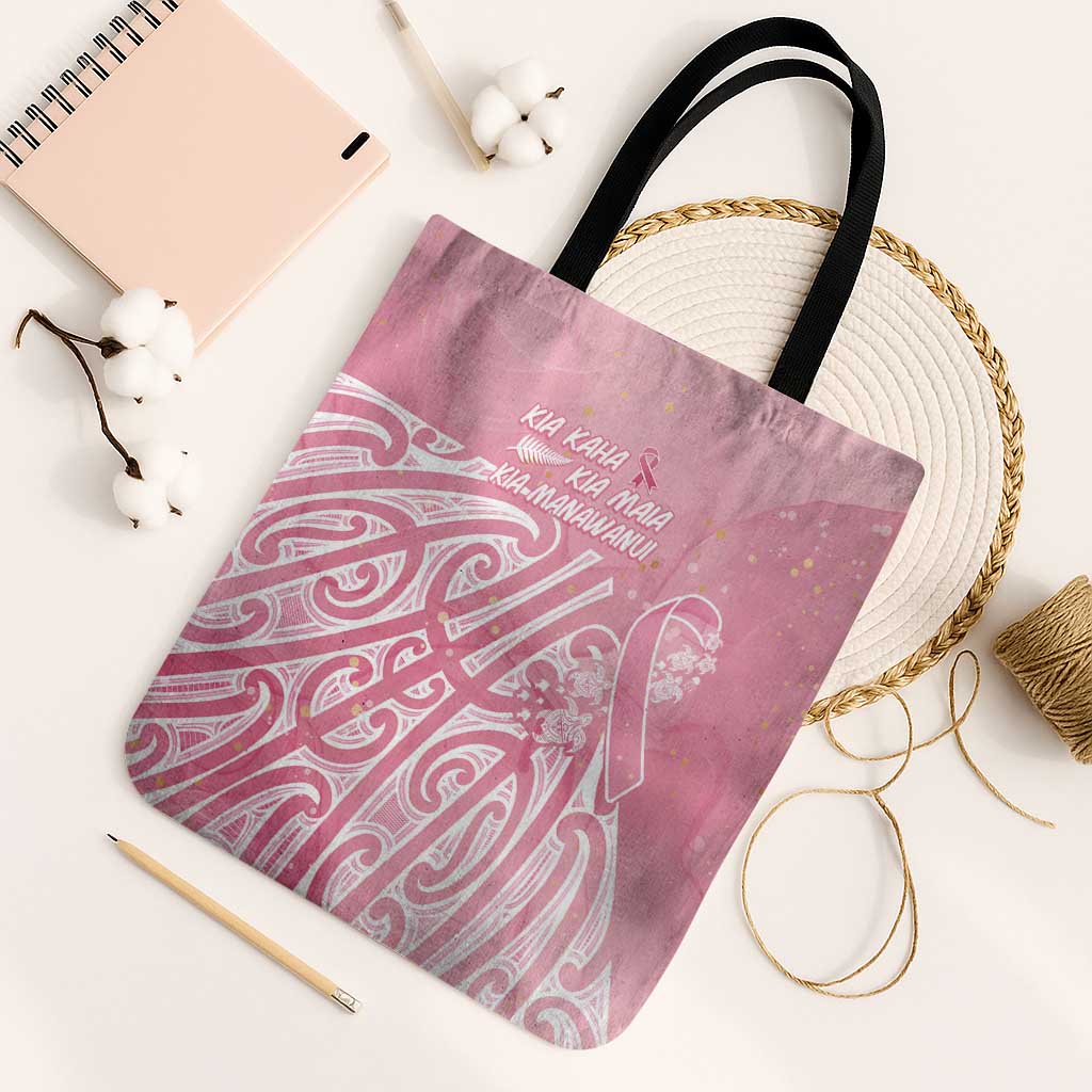 Breast Cancer Awareness Maori Tote Bag Kia Kaha Kia Maia Kia Manawanui - Polynesian Pride