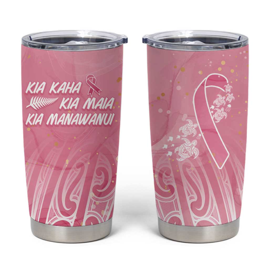 Breast Cancer Awareness Maori Tumbler Cup Kia Kaha Kia Maia Kia Manawanui - Polynesian Pride