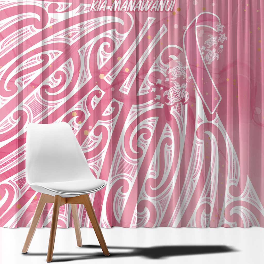 Breast Cancer Awareness Maori Window Curtain Kia Kaha Kia Maia Kia Manawanui - Polynesian Pride