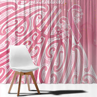 Breast Cancer Awareness Maori Window Curtain Kia Kaha Kia Maia Kia Manawanui - Polynesian Pride