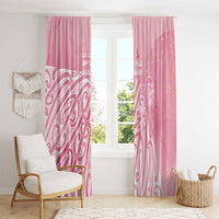 Breast Cancer Awareness Maori Window Curtain Kia Kaha Kia Maia Kia Manawanui - Polynesian Pride