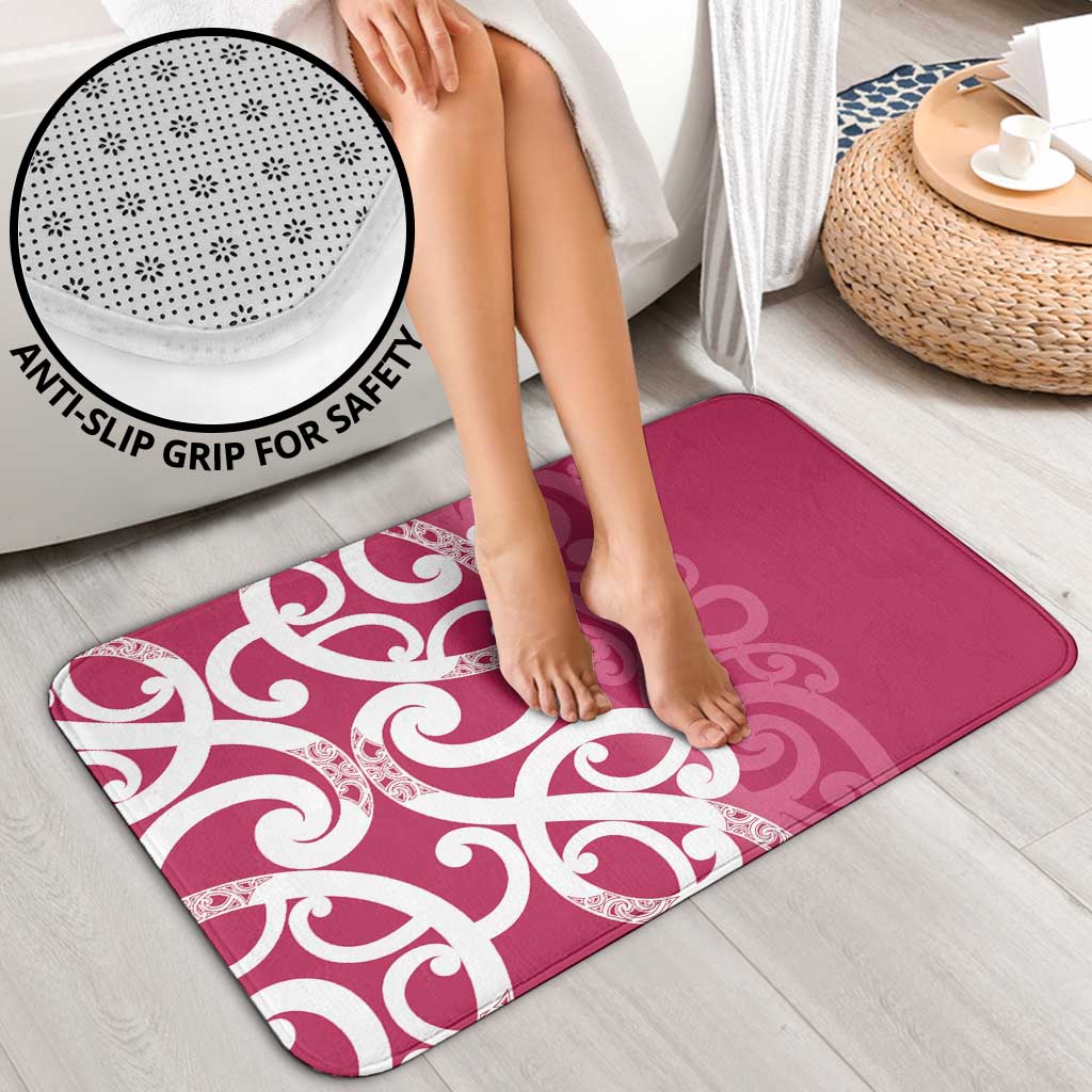 Breast Cancer Awareness Maori Bathroom Set Koru Kowhaiwhai - Polynesian Pride