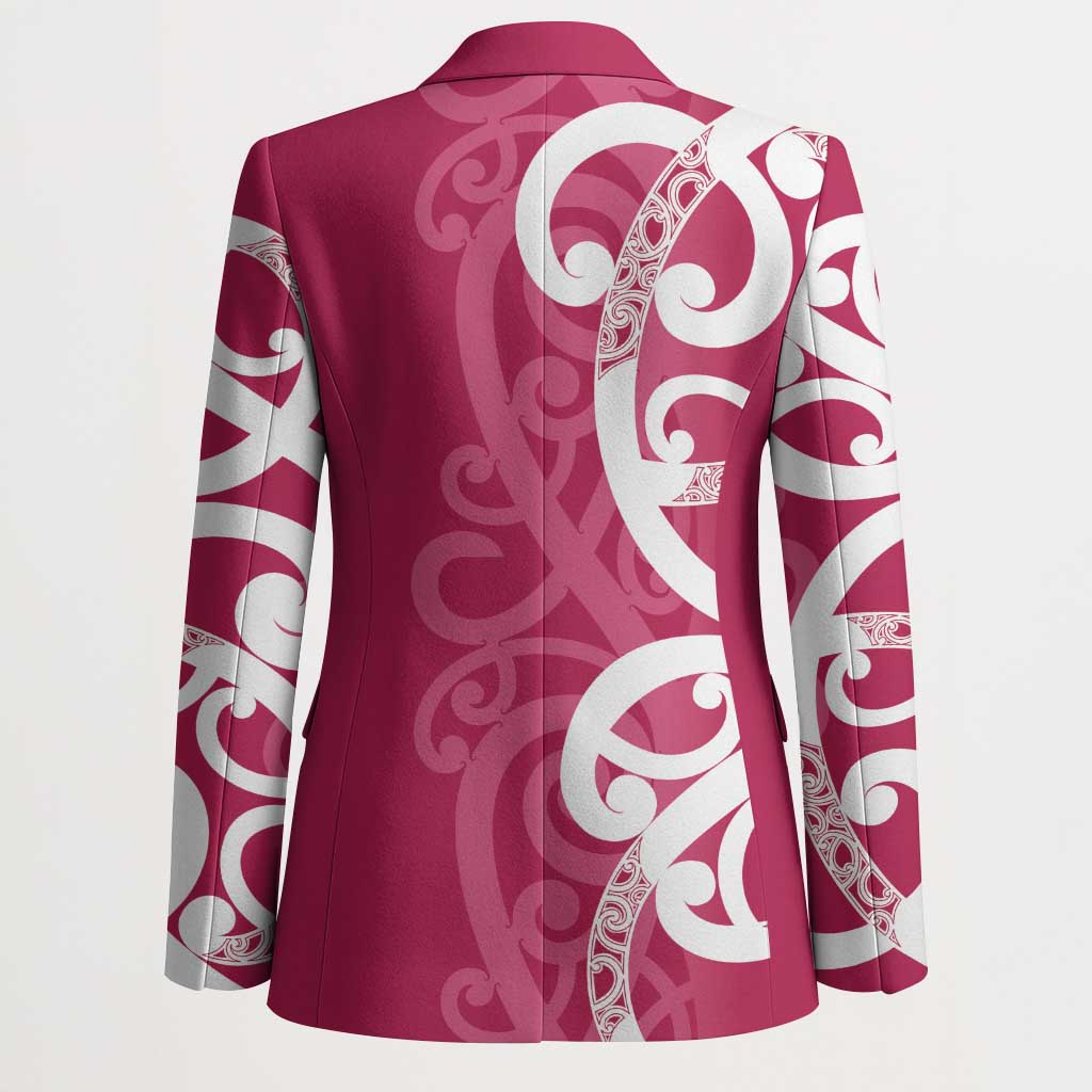 Breast Cancer Awareness Maori Blazer Koru Kowhaiwhai - Polynesian Pride