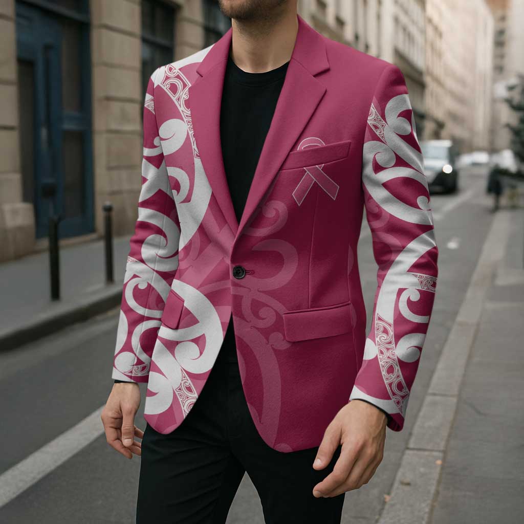 Breast Cancer Awareness Maori Blazer Koru Kowhaiwhai - Polynesian Pride