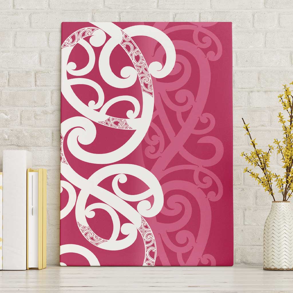 Breast Cancer Awareness Maori Canvas Wall Art Koru Kowhaiwhai - Polynesian Pride