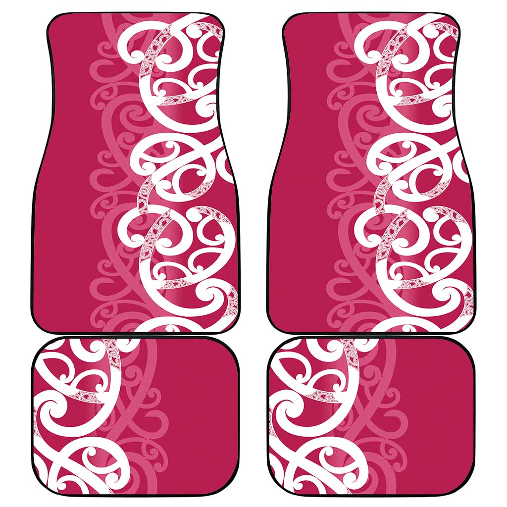 Breast Cancer Awareness Maori Car Mats Koru Kowhaiwhai - Polynesian Pride