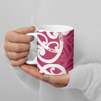 Breast Cancer Awareness Maori Ceramic Mug Koru Kowhaiwhai - Polynesian Pride