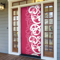 Breast Cancer Awareness Maori Door Cover Koru Kowhaiwhai - Polynesian Pride