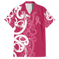 Breast Cancer Awareness Maori Family Matching Long Sleeve Bodycon Dress and Hawaiian Shirt Koru Kowhaiwhai - Polynesian Pride