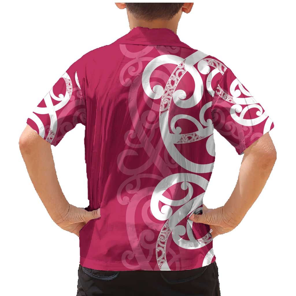 Breast Cancer Awareness Maori Family Matching Mermaid Dress and Hawaiian Shirt Koru Kowhaiwhai - Polynesian Pride